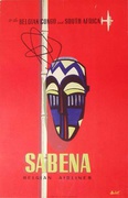 Original Vintage Sabena Travel Poster African Mask [[Africa]]