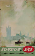 SAS London Original Travel Poster