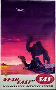 SAS Near East Original Vintage Travel Poster