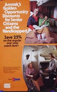 Amtrak Railroad Original Travel Poster Golden Opportunity Senior Discount