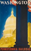 Pennsylvania Railroad Original Travel Poster [[Washington]] Capitol Building