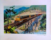 Northern Pacific Original Vintage Travel Poster GE Engines