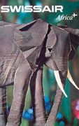 Swissair Original Vintage Travel Poster [[Africa]] cut paper Elephant 