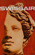 Swissair Original Vintage Travel Poster Europe bust
