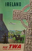 TWA Original Vintage Travel Poster Ireland Ankh