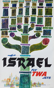 TWA Original Vintage Travel Poster Israel