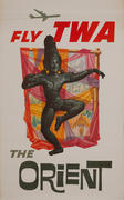 TWA Original Vintage Travel Poster Orient