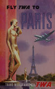 TWA Original Vintage Travel Poster [[Paris]] Constellation