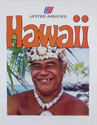 United Air Lines Original Travel Poster [[Hawaii]]  native man