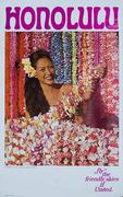 Honolulu [[Hawaii]]  United Airlines Travel Poster Photographed at Lei Market