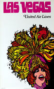 [[Las Vegas]] Original United Airlines Travel Poster showgirl