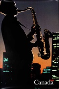 Canada Original Travel Poster Saxaphone Player