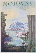 Norway Fishing Village Original Travel Poster