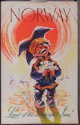 Norway Midnight Sun Kid Original Vintage Travel Poster