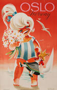 Norway Oslo Kid Original Vintage Travel Poster