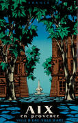 Aix en Provence Original Vintage French Travel Poster