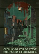 Chemin de Fer Excursions En Bretagne Original French Travel Poster