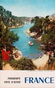 Provence Cote d'Azur France Camping Original Vintage French Travel Poster