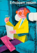 German Federal Railroad Original Vintage German Travel Poster business man