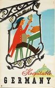 Hospitable Germany Original Vintage German Travel Poster
