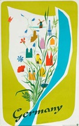 Germany windmill/river Original Vintage German Travel Poster