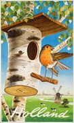 Holland Original Vintage Travel Poster Bird House