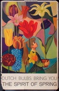 Holland Original Vintage Travel Poster Dutch Bulbs