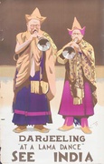 Darjeerling Lama Dance India Original Vintage Travel Poster 
