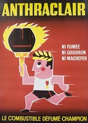 Anthraclair Coal Original French Advertising Poster