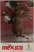 Mexico Original Vintage Travel Poster Bullrider 1968 Mexico Original Vintage Travel Poster City Olympics