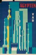 Egypt UAR Original Travel Poster blue
