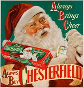 Chesterfield Cigarettes Santa Original American Advertising Poster