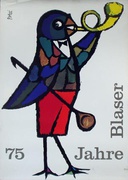 Blaser 75 Years Original Vintage Swiss Advertising Poster