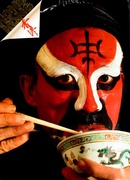 Man with Face Paint Original Hong Kong Travel Poster