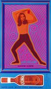 60s Psychedelic Original Vintage Poster Cora Love Life Purple Blue Lines