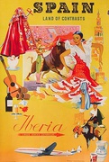 Iberia Constellation Spain Original Vintage Travel Poster 