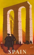 Spain Original Vintage Travel Poster ruins deply