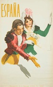 Spain Original Vintage Travel Poster couple