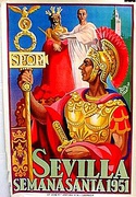 Spain Original Vintage Travel Poster Sevilla holy week