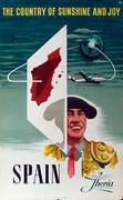 Country of Sunshine and Joy Spain Original Vintage Travel Poster 
