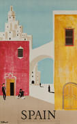 Espana Street Scene Original Spanish Travel Poster