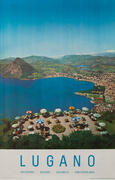 Lugano Original Swiss Travel Poster Daytime Photo