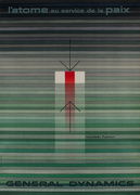 General Dynamics Original Corporate Relations Poster Atoms for Peace, Nuclear Fusion