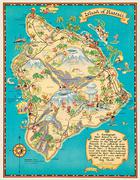 Island Of Hawaii Original [[Hawaii]]n Travel Map Poster