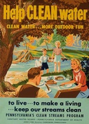 Help Clean Water Pennsylvania's Clean Stream Program Conservation Poster Family Outing