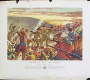 Knocking Out the Moros U.S. Army in Action Original Vintage Army Propaganda Poster