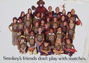 Smokey's Friends Don't Play With Matches Original Vintage Smokey Fire Prevention Poster