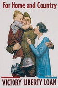 For Home and Country Victory Liberty Loan Original American WWI Poster