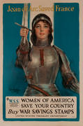 Joan of Arc Saved France Original WWI American War Savings Stamp Poster