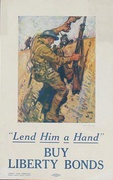 Lend Him A  Hand Original WWI Liberty Bond Poster
